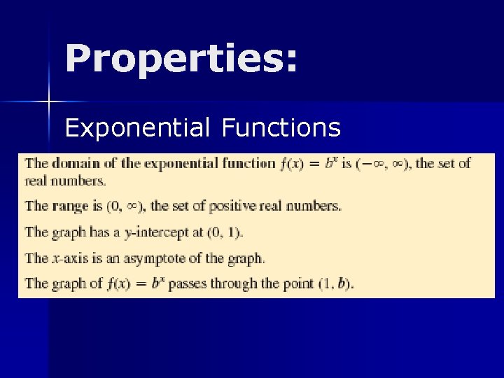 Properties: Exponential Functions 