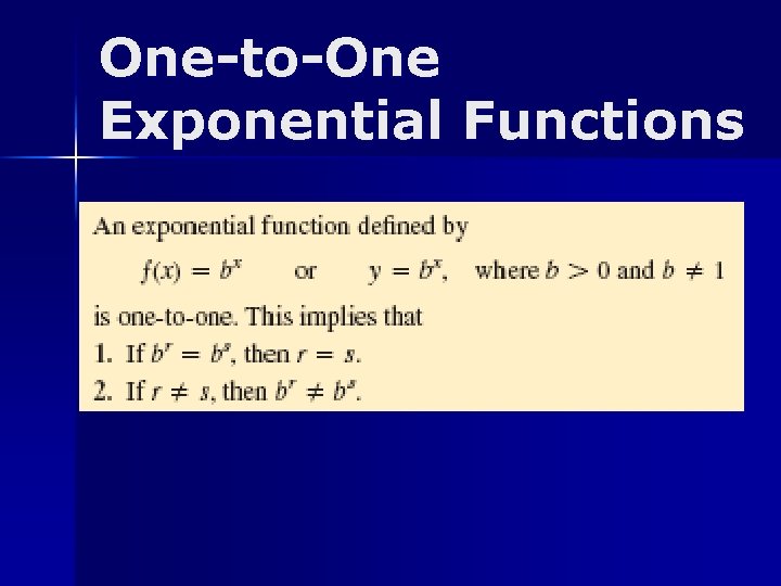 One-to-One Exponential Functions 