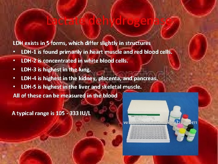 Lactate dehydrogenase LDH exists in 5 forms, which differ slightly in structures • LDH-1