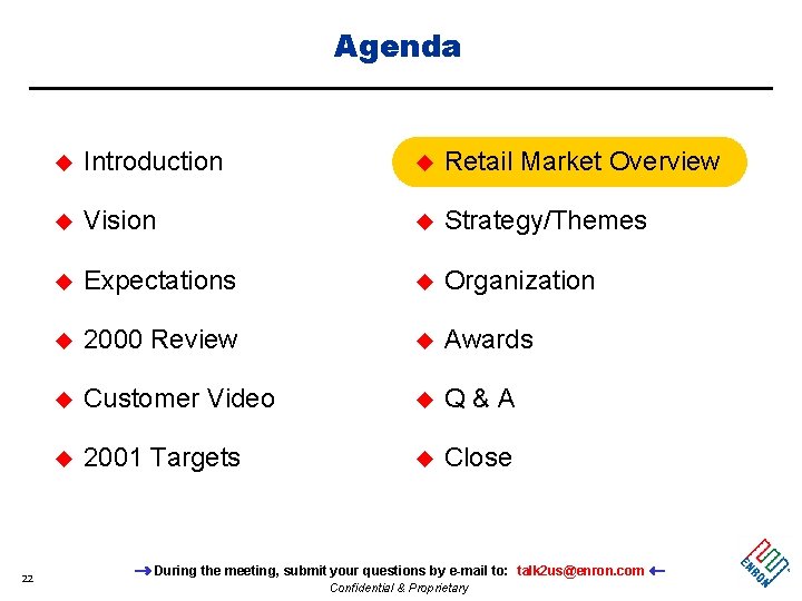 Agenda 22 u Introduction u Retail Market Overview u Vision u Strategy/Themes u Expectations