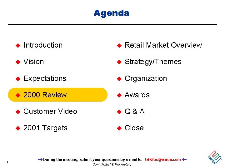 Agenda 8 u Introduction u Retail Market Overview u Vision u Strategy/Themes u Expectations