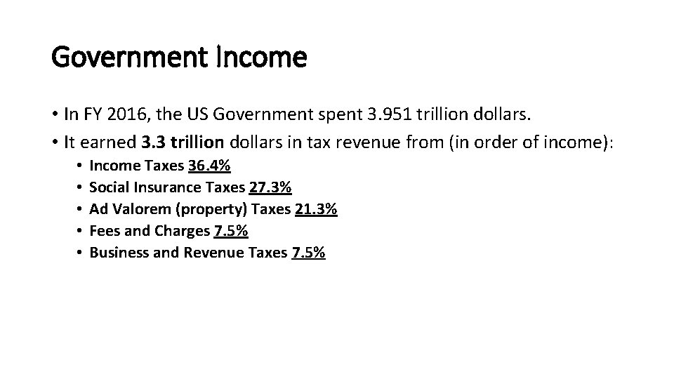 The US Federal Budget How does our Government