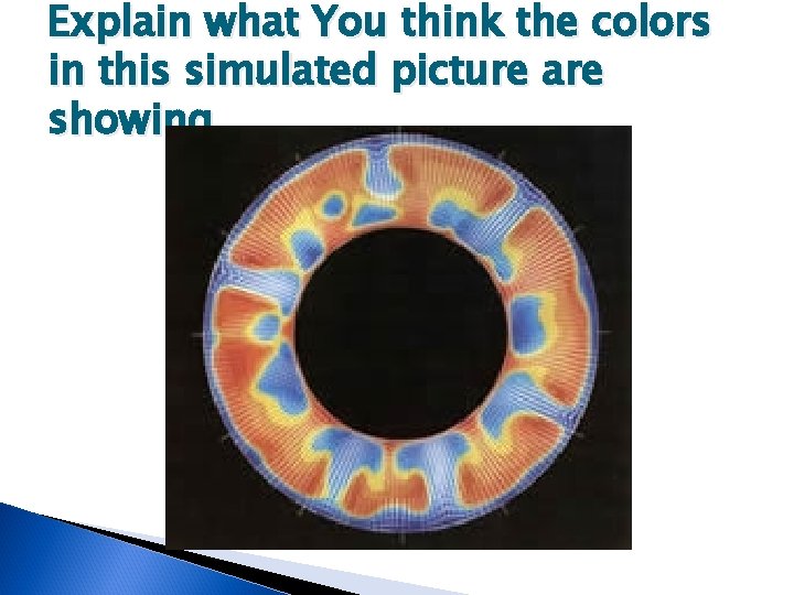 Explain what You think the colors in this simulated picture are showing. 