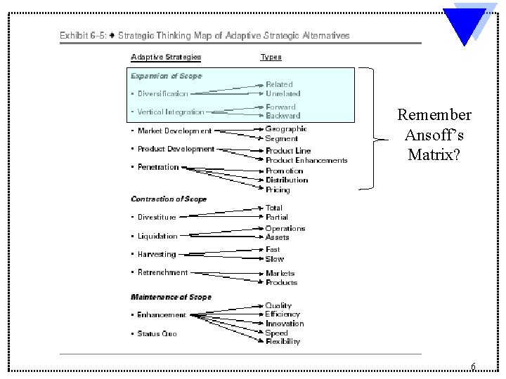 Remember Ansoff’s Matrix? 6 