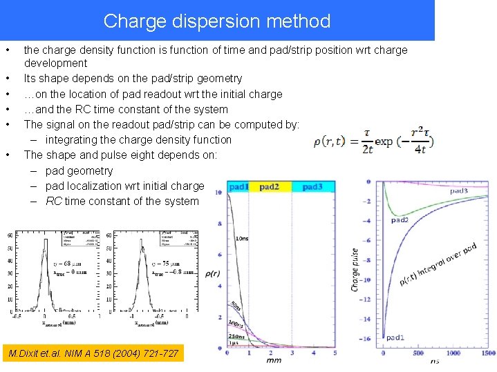 Charge dispersion method • • • the charge density function is function of time Charge dispersion method • • • the charge density function is function of time