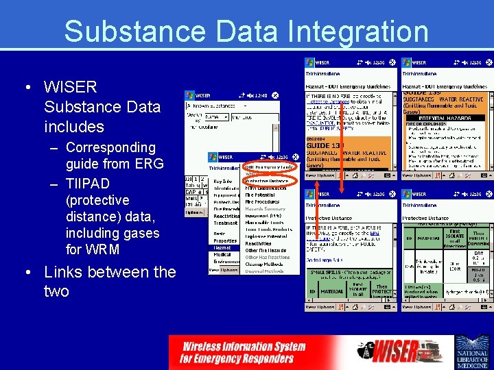 Substance Data Integration • WISER Substance Data includes – Corresponding guide from ERG –