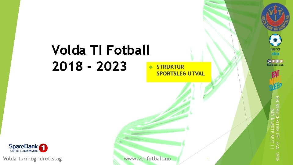 Volda TI Fotball 2018 - 2023 www. vti-fotball. no 1 EIN BREIDDEKLUBB DET SKAL