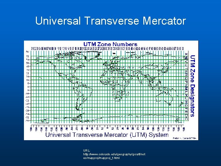 Universal Transverse Mercator URL: http: //www. colorado. edu/geography/gcraft/not es/mapproj_f. html Universal Transverse Mercator URL: http: //www. colorado. edu/geography/gcraft/not es/mapproj_f. html