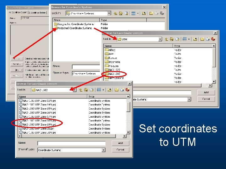 Set coordinates to UTM Set coordinates to UTM