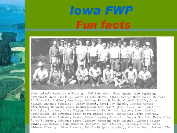 Iowa FWP Fun facts 