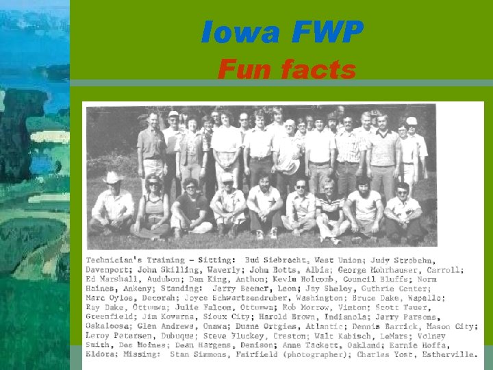 Iowa FWP Fun facts 