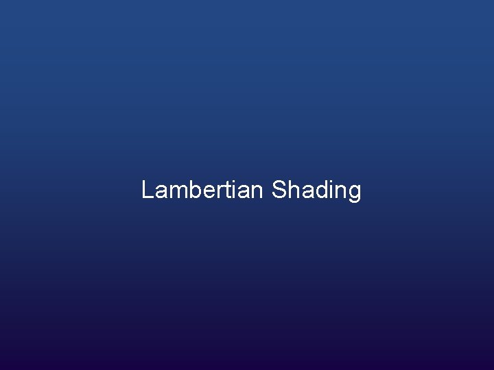 Lambertian Shading 