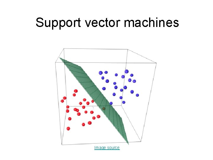 Support vector machines Image source 