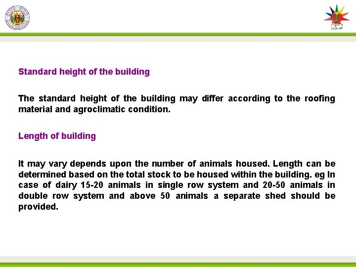 Standard height of the building The standard height of the building may differ according
