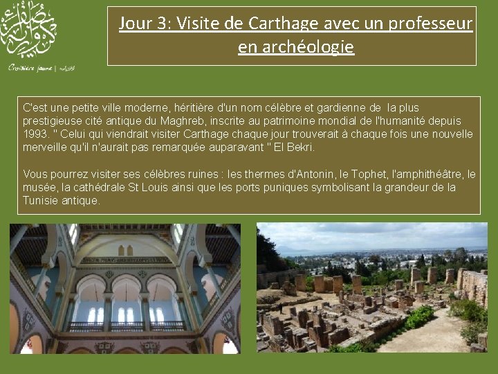 Jour 3: Visite de Carthage avec un professeur en archéologie C'est une petite ville