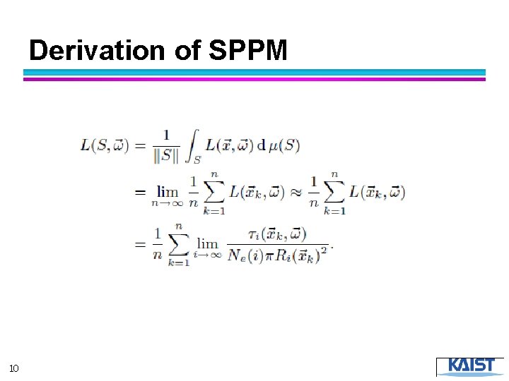 Derivation of SPPM 10 