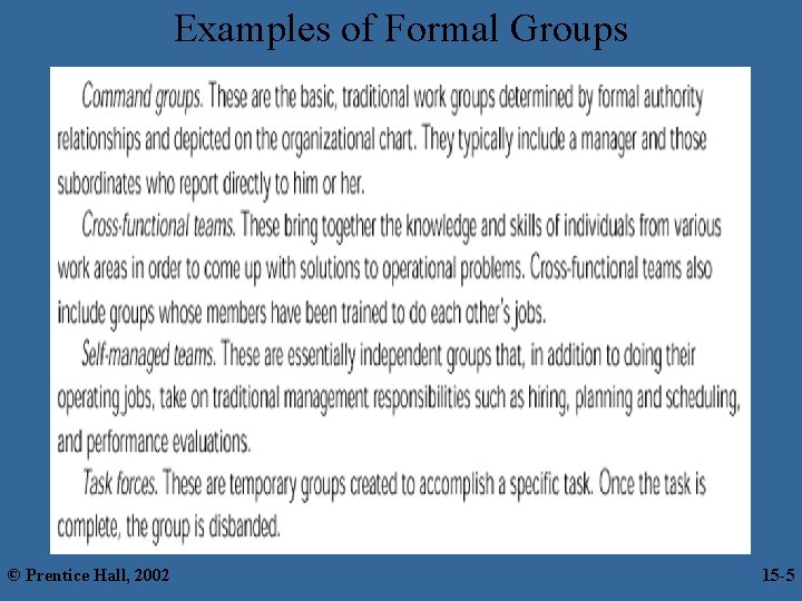 Examples of Formal Groups © Prentice Hall, 2002 15 -55 