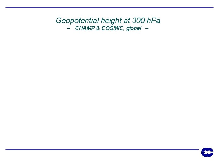 Geopotential height at 300 h. Pa – CHAMP & COSMIC, global – 
