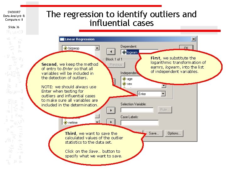 SW 388 R 7 Data Analysis & Computers II Slide 36 The regression to SW 388 R 7 Data Analysis & Computers II Slide 36 The regression to