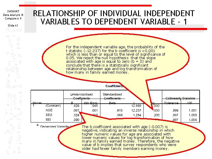 SW 388 R 7 Data Analysis & Computers II Slide 61 RELATIONSHIP OF INDIVIDUAL SW 388 R 7 Data Analysis & Computers II Slide 61 RELATIONSHIP OF INDIVIDUAL