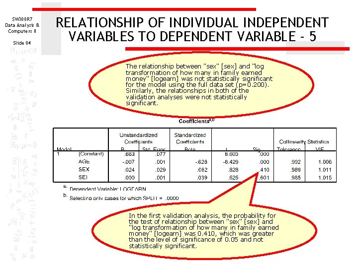 SW 388 R 7 Data Analysis & Computers II Slide 84 RELATIONSHIP OF INDIVIDUAL SW 388 R 7 Data Analysis & Computers II Slide 84 RELATIONSHIP OF INDIVIDUAL