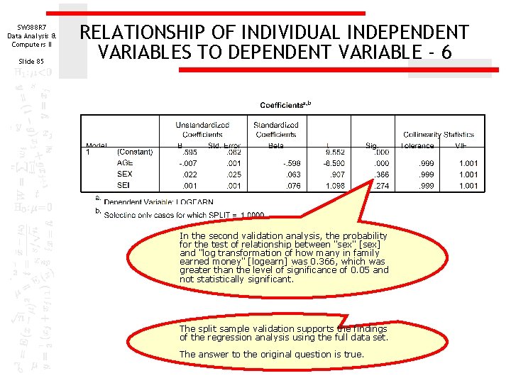 SW 388 R 7 Data Analysis & Computers II Slide 85 RELATIONSHIP OF INDIVIDUAL SW 388 R 7 Data Analysis & Computers II Slide 85 RELATIONSHIP OF INDIVIDUAL