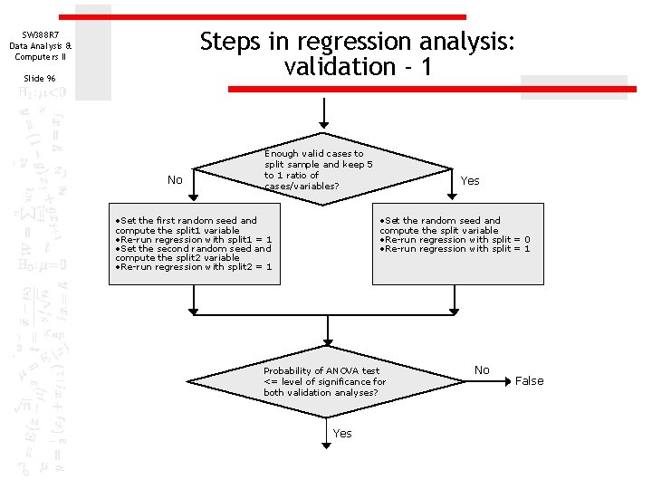 Steps in regression analysis: validation - 1 SW 388 R 7 Data Analysis & Steps in regression analysis: validation - 1 SW 388 R 7 Data Analysis &