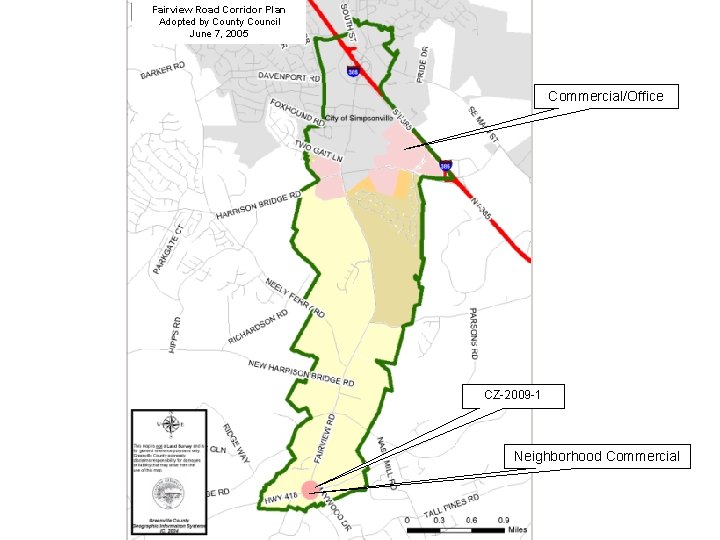 Fairview Road Corridor Plan Adopted by County Council June 7, 2005 Commercial/Office CZ-2009 -1