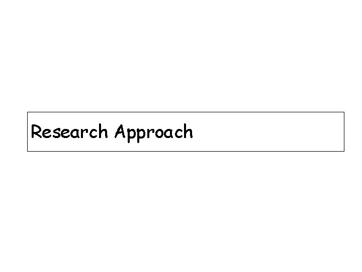 Research Approach 