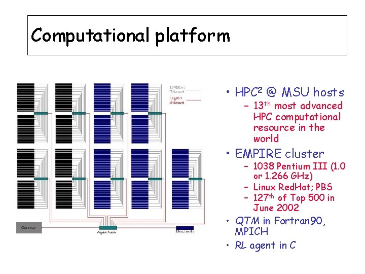 Computational platform • HPC 2 @ MSU hosts – 13 th most advanced HPC
