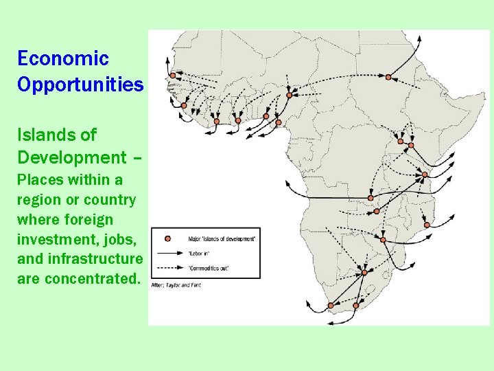 Economic Opportunities Islands of Development – Places within a region or country where foreign