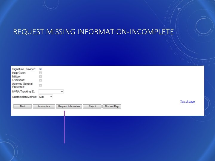 REQUEST MISSING INFORMATION-INCOMPLETE 
