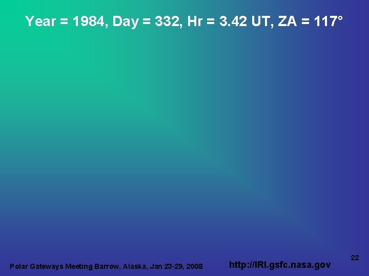 Year = 1984, Day = 332, Hr = 3. 42 UT, ZA = 117°