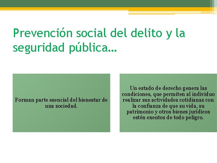 Prevención social delito y la seguridad pública… Forman parte esencial del bienestar de una