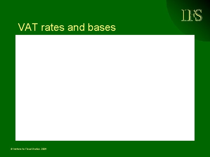 VAT rates and bases © Institute for Fiscal Studies, 2006 