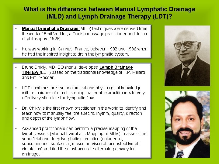 What is the difference between Manual Lymphatic Drainage (MLD) and Lymph Drainage Therapy (LDT)?