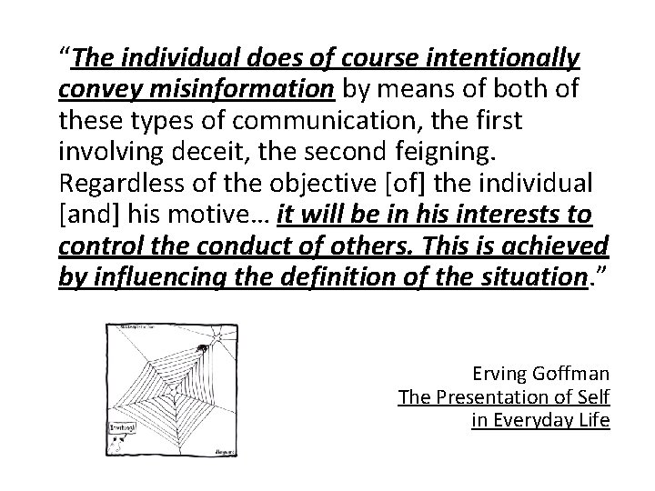 “The individual does of course intentionally convey misinformation by means of both of these
