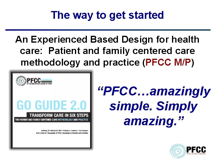The way to get started An Experienced Based Design for health care: Patient and