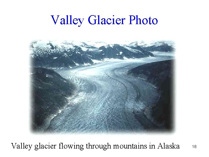 Valley Glacier Photo Valley glacier flowing through mountains in Alaska 18 