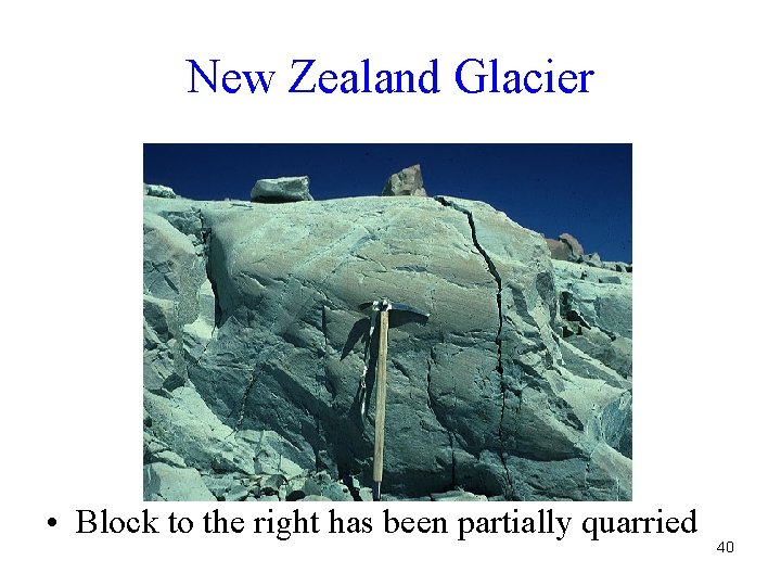 New Zealand Glacier • Block to the right has been partially quarried 40 