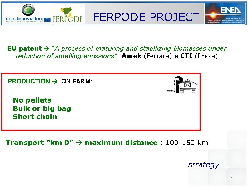 FERPODE PROJECT EU patent “A process of maturing and stabilizing biomasses under reduction of