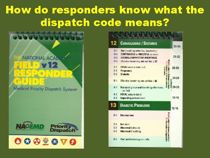 How do responders know what the dispatch code means? 