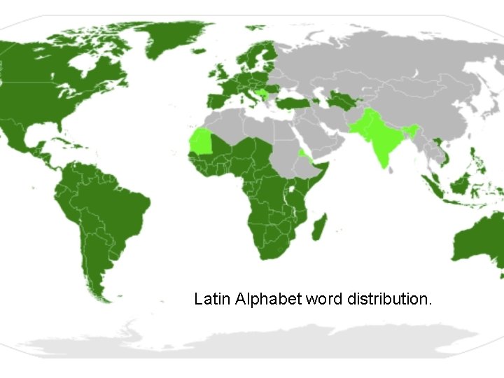 Latin Alphabet word distribution. Latin Alphabet word distribution.