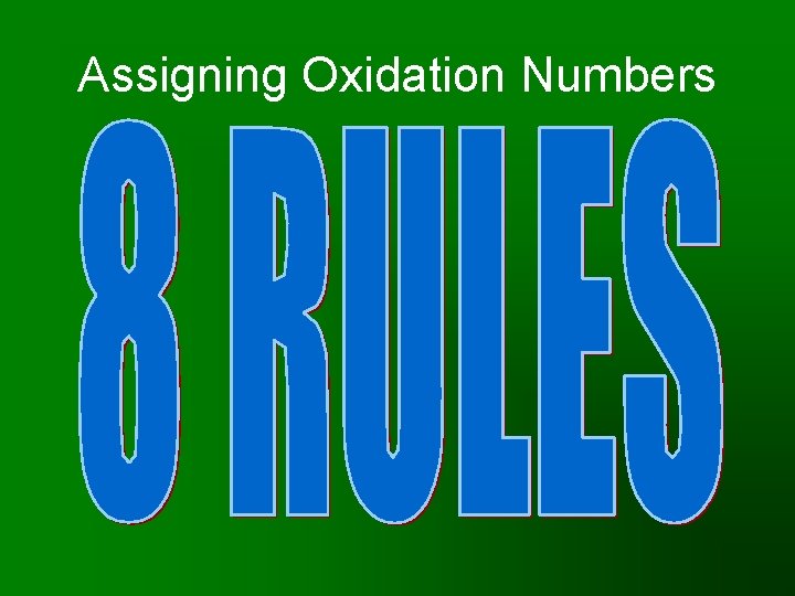 Assigning Oxidation Numbers 