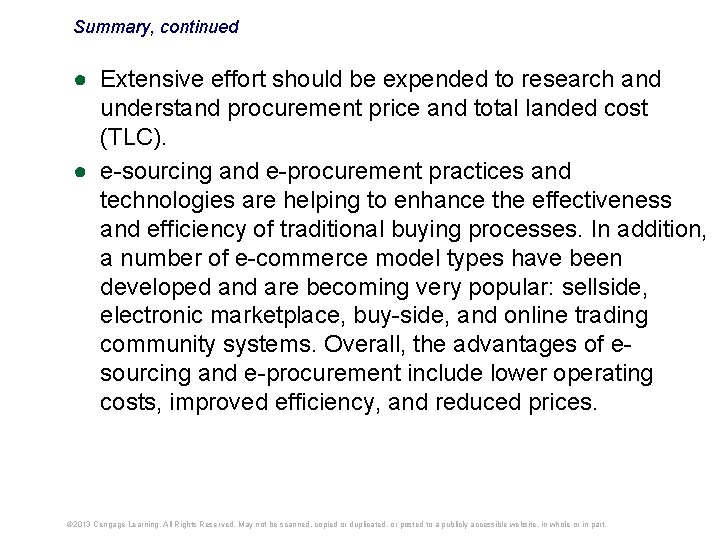 Summary, continued ● Extensive effort should be expended to research and understand procurement price Summary, continued ● Extensive effort should be expended to research and understand procurement price