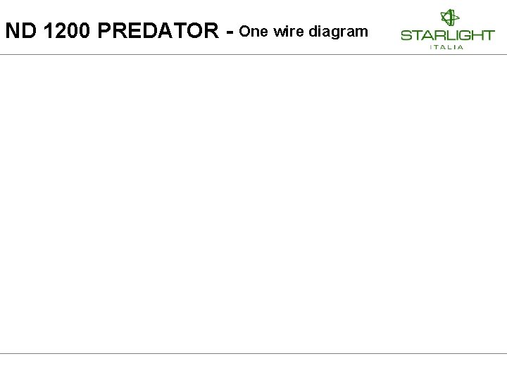 ND 1200 PREDATOR - One wire diagram 