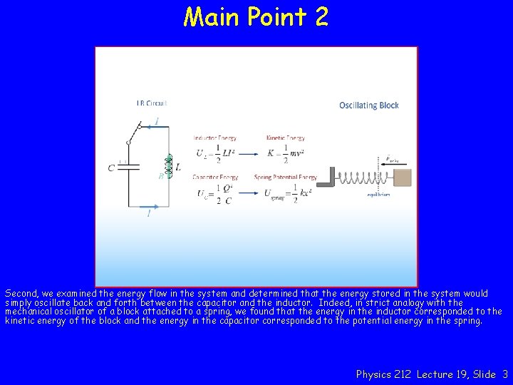 Main Point 2 Second, we examined the energy flow in the system and determined