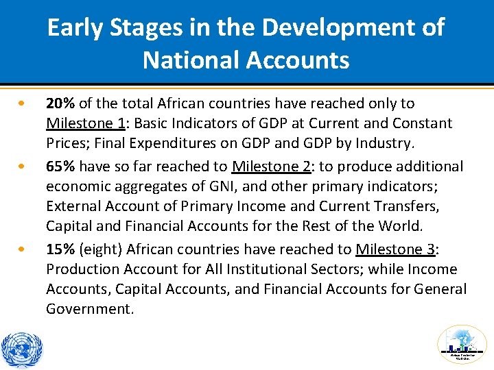 Early Stages in the Development of National Accounts • • • 20% of the
