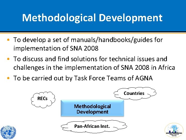 Methodological Development • To develop a set of manuals/handbooks/guides for implementation of SNA 2008