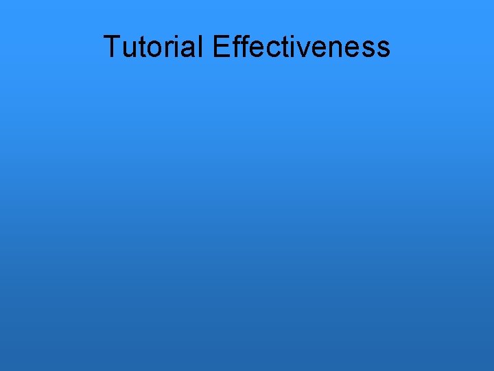 Tutorial Effectiveness 